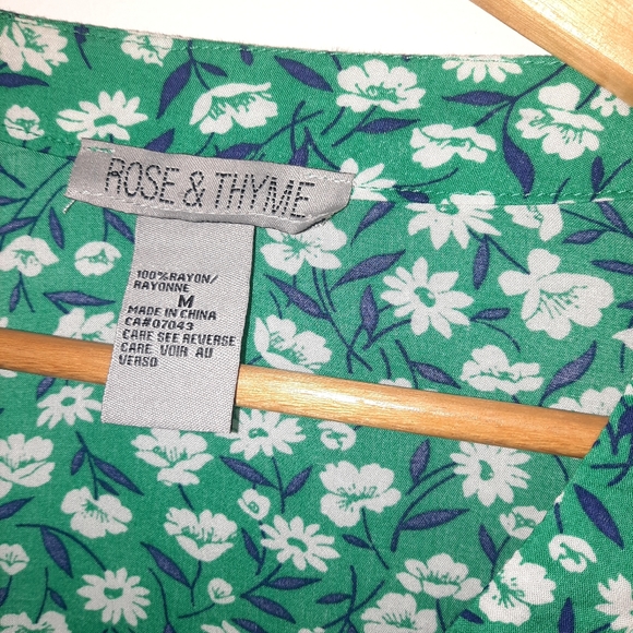 Rose & Thyme Rayon blouse size M - Picture 7 of 9
